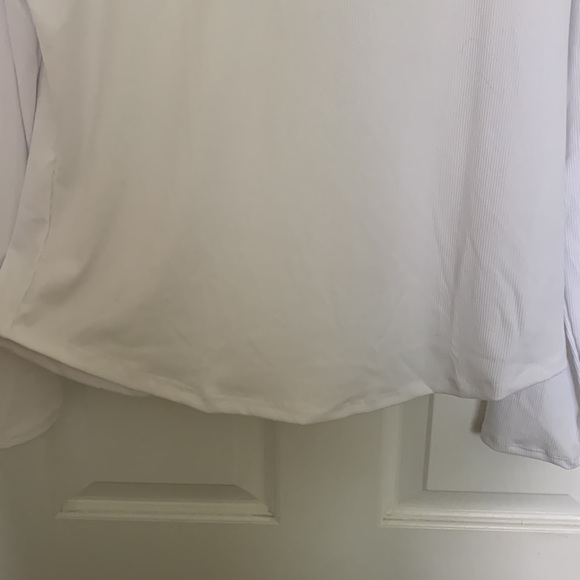 White Ribbed Long Sleeve Top - Picture 3 of 6